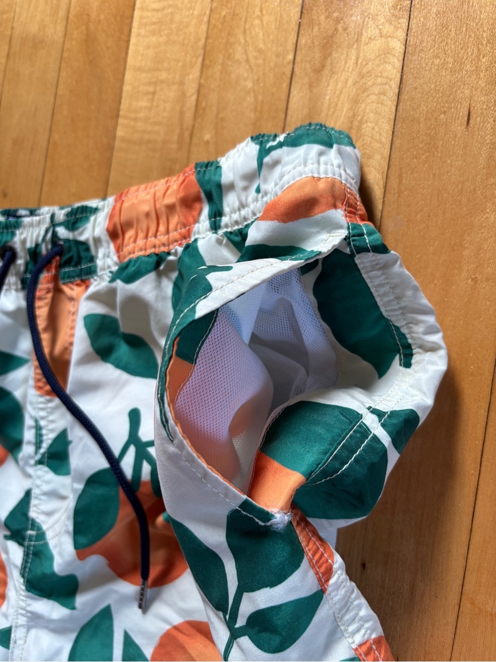 Orange Fruit Print Men’s XL 6” Bathing Suit Swim Trunks Beach Shorts Resortwear - Picture 14 of 16